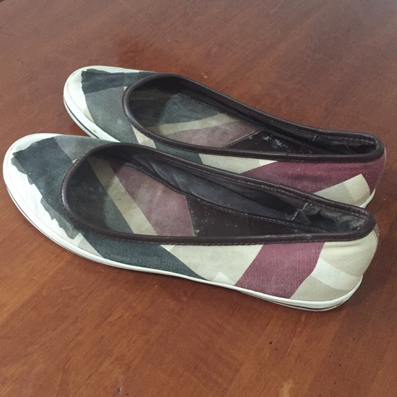 Burberry espadrille canvas / leather shoe flats - Picture 4 of 8